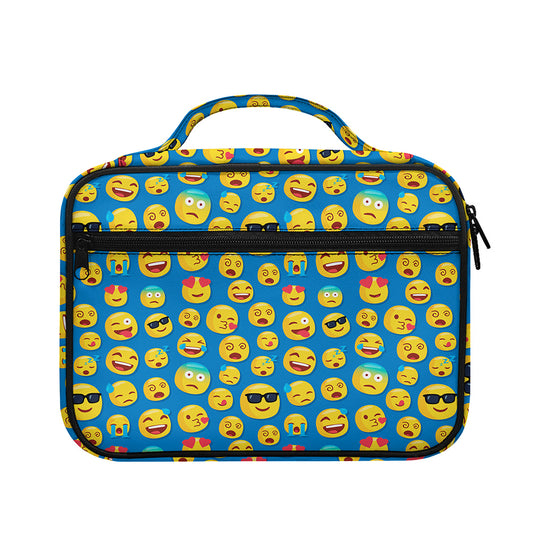 Blue Emoji Pattern Print Briefcase Bible Bag