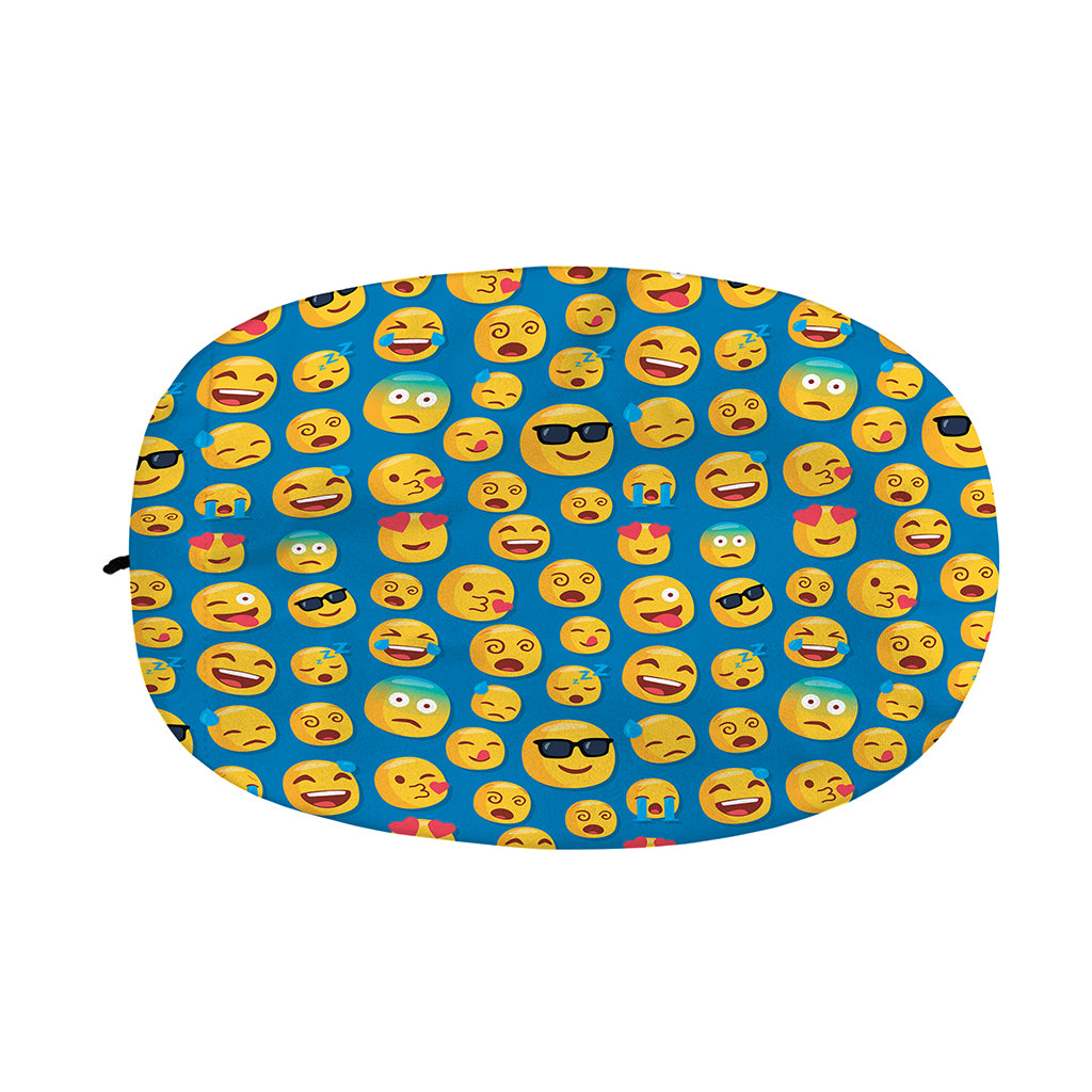 Blue Emoji Pattern Print Car Side Mirror Covers