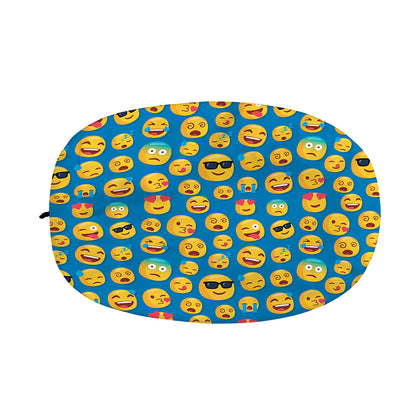 Blue Emoji Pattern Print Car Side Mirror Covers