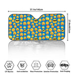 Blue Emoji Pattern Print Car Windshield Sun Shade