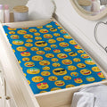 Blue Emoji Pattern Print Changing Pad Cover