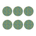 Blue Emoji Pattern Print Coaster Set
