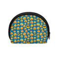 Blue Emoji Pattern Print Coin Purse