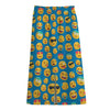 Blue Emoji Pattern Print Cotton Front Slit Maxi Skirt