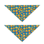 Blue Emoji Pattern Print Dog Bandana