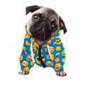 Blue Emoji Pattern Print Dog Zip Up Hoodie