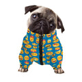 Blue Emoji Pattern Print Dog Zip Up Jacket