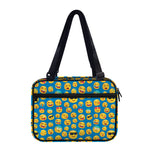 Blue Emoji Pattern Print Double Strap Bible Bag