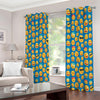 Blue Emoji Pattern Print Extra Wide Grommet Curtains