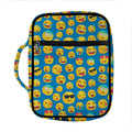 Blue Emoji Pattern Print Front Pocket Bible Bag