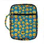 Blue Emoji Pattern Print Front Pocket Bible Bag