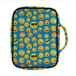 Blue Emoji Pattern Print Front Pocket Bible Bag