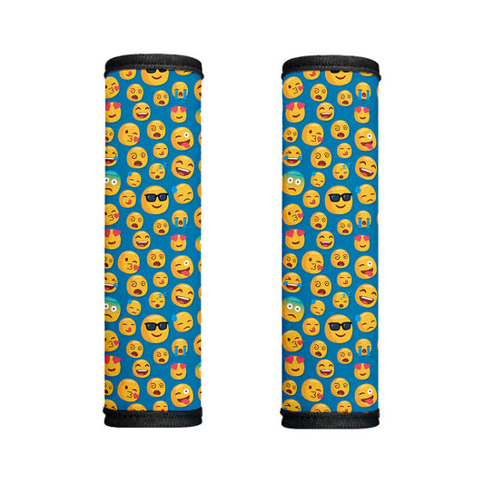 Blue Emoji Pattern Print Handle Covers