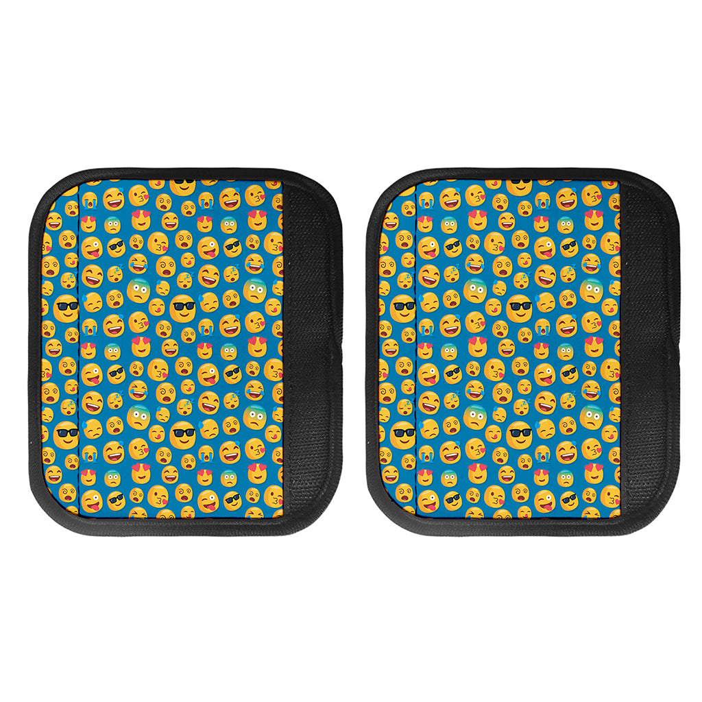 Blue Emoji Pattern Print Handle Covers