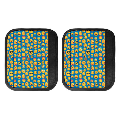 Blue Emoji Pattern Print Handle Covers