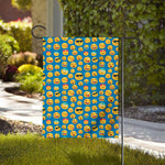 Blue Emoji Pattern Print House Flag