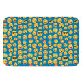 Blue Emoji Pattern Print Indoor Door Mat