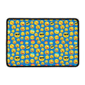 Blue Emoji Pattern Print Kitchen Mat