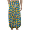 Blue Emoji Pattern Print Lantern Pants