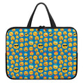 Blue Emoji Pattern Print Laptop Sleeve With Handle