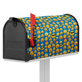Blue Emoji Pattern Print Mailbox Cover