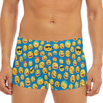Blue Emoji Pattern Print Men's Short Boxer Briefs