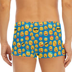 Blue Emoji Pattern Print Men's Short Boxer Briefs