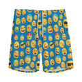 Blue Emoji Pattern Print Men's Athletic Shorts