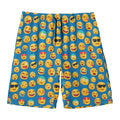 Blue Emoji Pattern Print Men's Swim Trunks