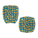 Blue Emoji Pattern Print Office Chair Cover