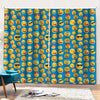 Blue Emoji Pattern Print Pencil Pleat Curtains