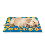 Blue Emoji Pattern Print Pet Cooling Mat Cover