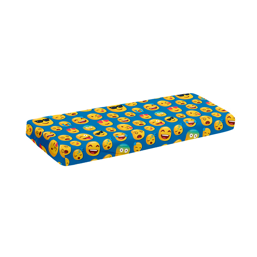 Blue Emoji Pattern Print Piano Keyboard Cover