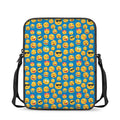 Blue Emoji Pattern Print Rectangular Crossbody Bag