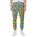 Blue Emoji Pattern Print Joggers