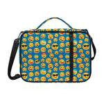 Blue Emoji Pattern Print Shoulder Strap Bible Bag