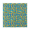 Blue Emoji Pattern Print Silk Bandana