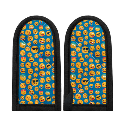 Blue Emoji Pattern Print Skillet Handle Cover