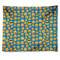 Blue Emoji Pattern Print Tapestry