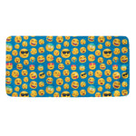 Blue Emoji Pattern Print Towel