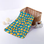 Blue Emoji Pattern Print Towel