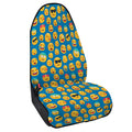Blue Emoji Pattern Print Waterproof Car Seat Cover