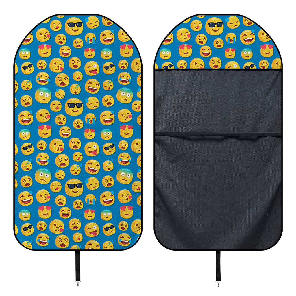 Blue Emoji Pattern Print Waterproof Car Seat Cover