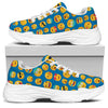 Blue Emoji Pattern Print White Chunky Shoes