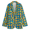 Blue Emoji Pattern Print Women's Blazer