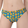 Blue Emoji Pattern Print Women's Panties