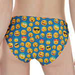 Blue Emoji Pattern Print Women's Panties