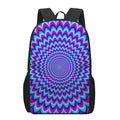 Blue Expansion Moving Optical Illusion 17 Inch Backpack