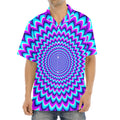 Blue Expansion Moving Optical Illusion Aloha Shirt