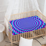 Blue Expansion Moving Optical Illusion Baby Crib Sheet
